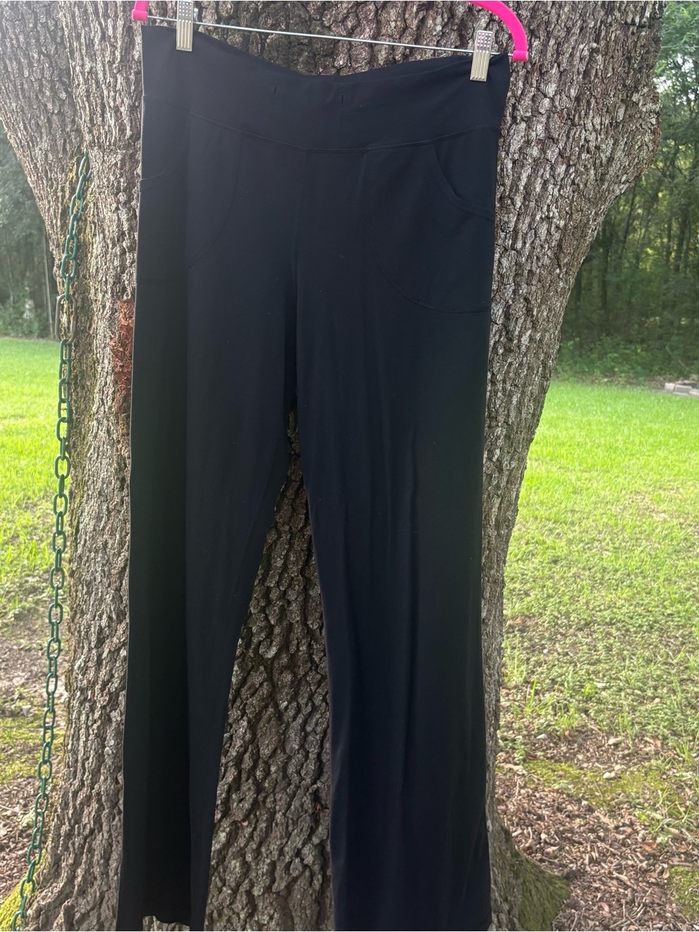 LULULEMON ATHLETICA BLACK WIDE LEG POCKETS XL PANTS